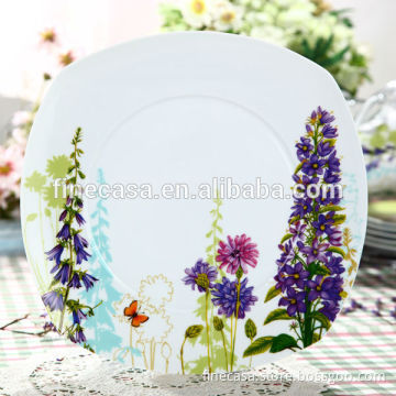 10.5 Inches Hyper White Porcelain Square Platter with Smooth Edges